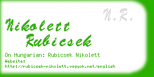 nikolett rubicsek business card